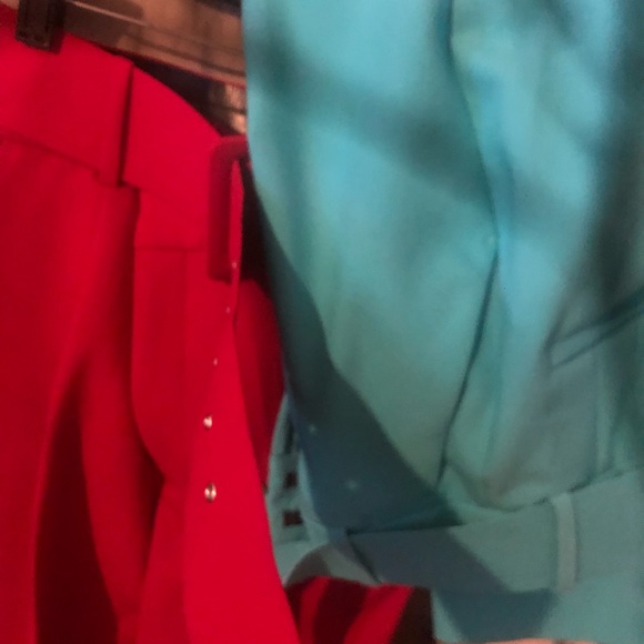 ZARA HIGH WAIST PANTS BLOGGERS FAVORITE TROUSERS IN RED OR BLUE XS - Picture 3 of 4